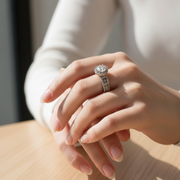 Premium 925 Sterling Silver Solitaire Ring with Sparkling Stone